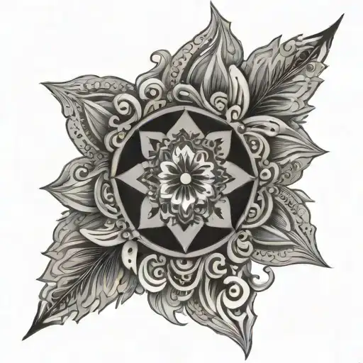 Mandala On Neck With Cross Made