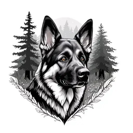 German Shepard In A Forest Sleeve