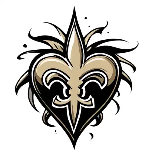 New Orleans Saints Logo Combined With Heart