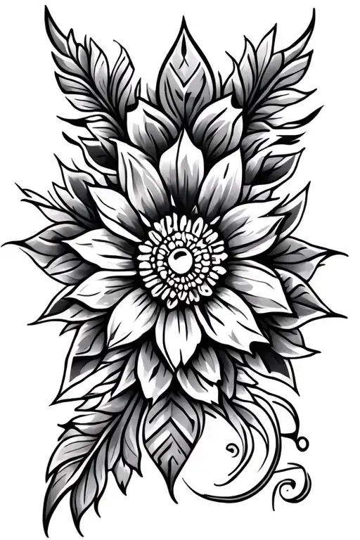Aztec Tribal Flower Sleeve