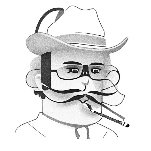 Cowboy Smoking Moustache