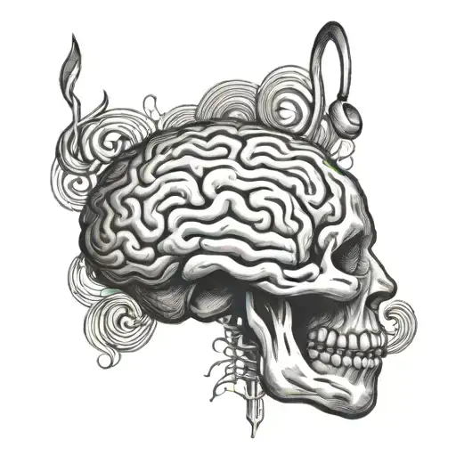 Human Brain Listening To Music Sheet