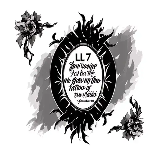 Make A Forearm Sleeve With A Job Scripture And Ll7 On It And Black Shading Around It