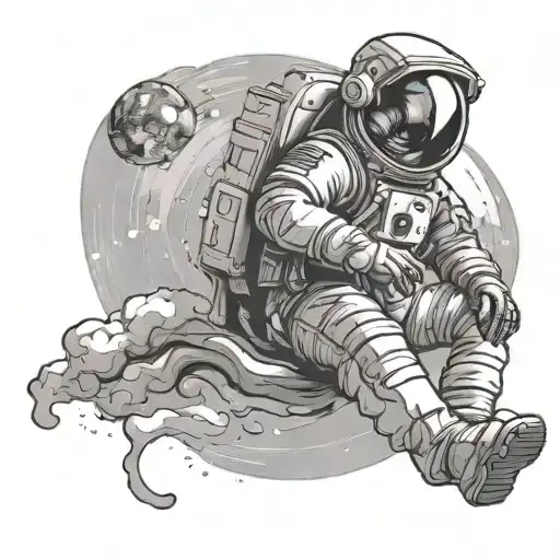 Astronaut Chilling In Space