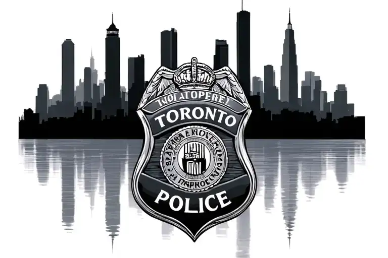 Toronto Sky Line With Toronto Police Badge Intertwined