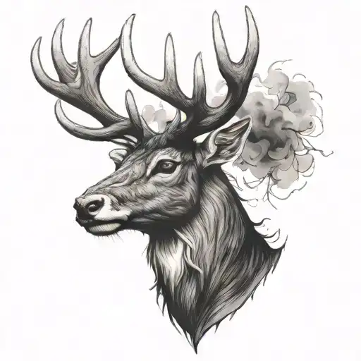 Stag Head Surrounded