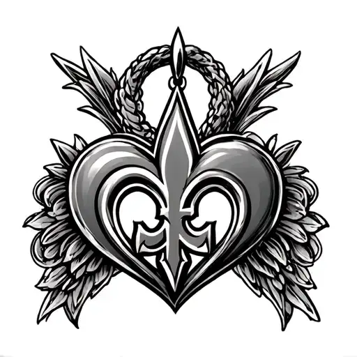 Saints Logo Combined Heart Shaped Locket