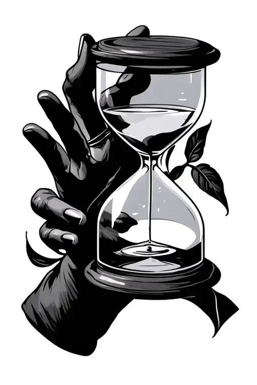 Hour Glass With Hand Holding