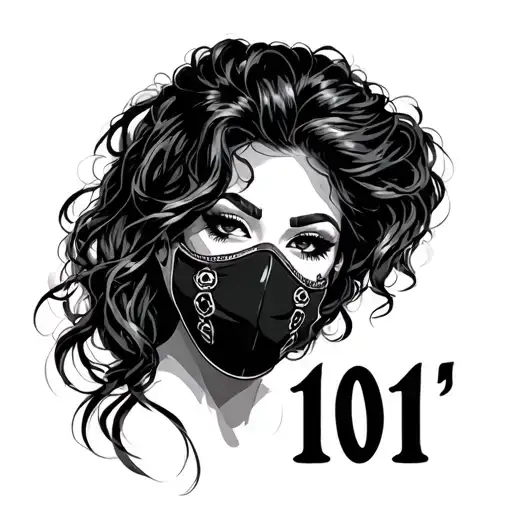 Woman Gangster Mask Write '101'