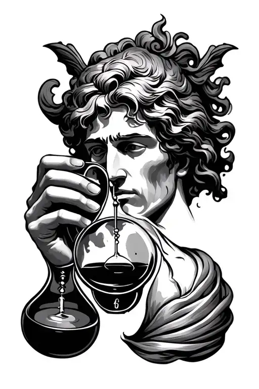 God Holding An Hour Glass