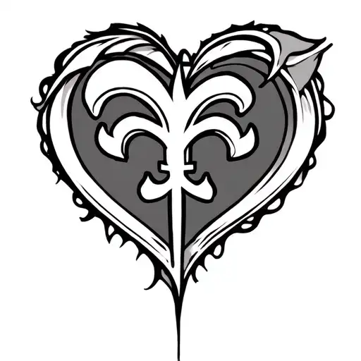 Saints Logo Incorporated Into The Design Heart