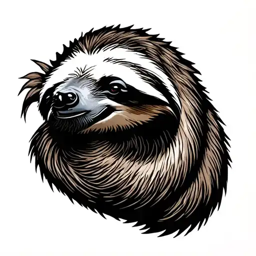 Sloth With Head Emerging