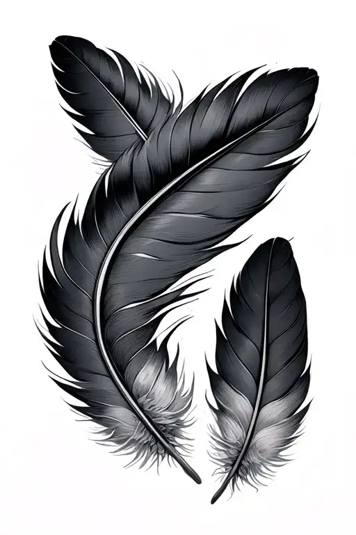 Three Feathers Hanging