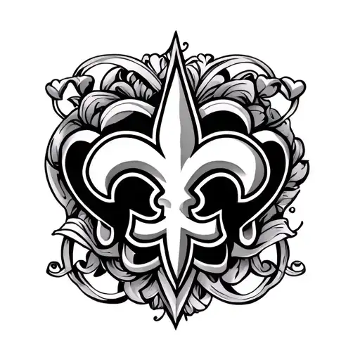 New Orleans Saints Logo Incorporating Elements Hearts