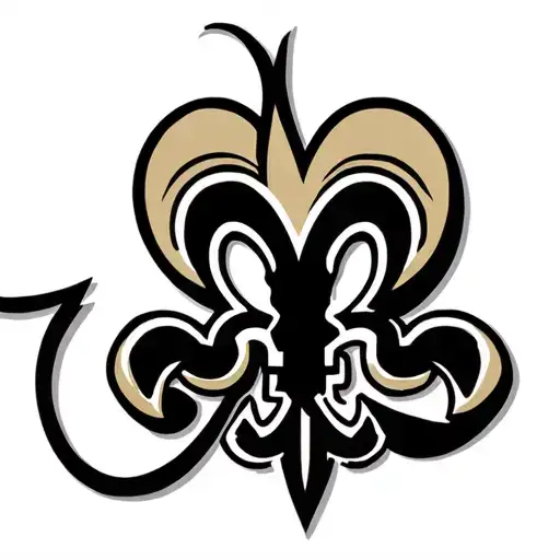 New Orleans Saints Logo Combined With Heart Shape