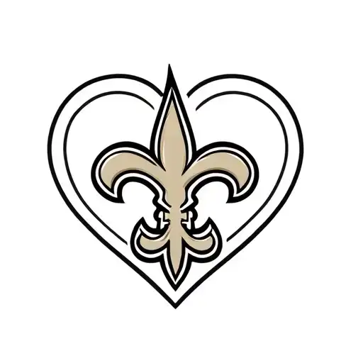 New Orleans Saints Logo With Heart Shape Behind It
