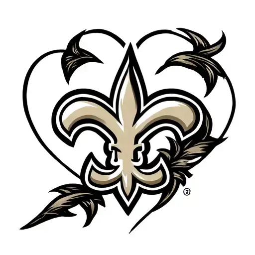 New Orleans Saints Logo With Heart Shape Behind It