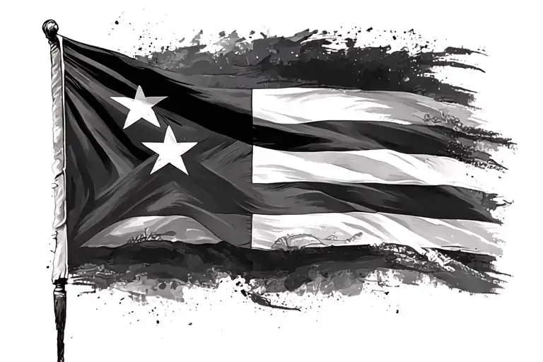Puerto Rican Flag Outline