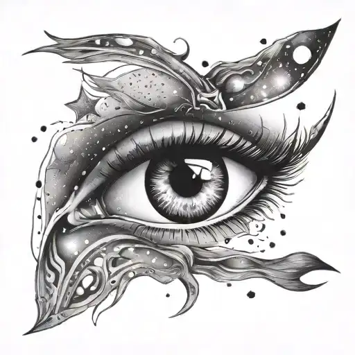 Women Eyes In Milky Way Galaxy Filled