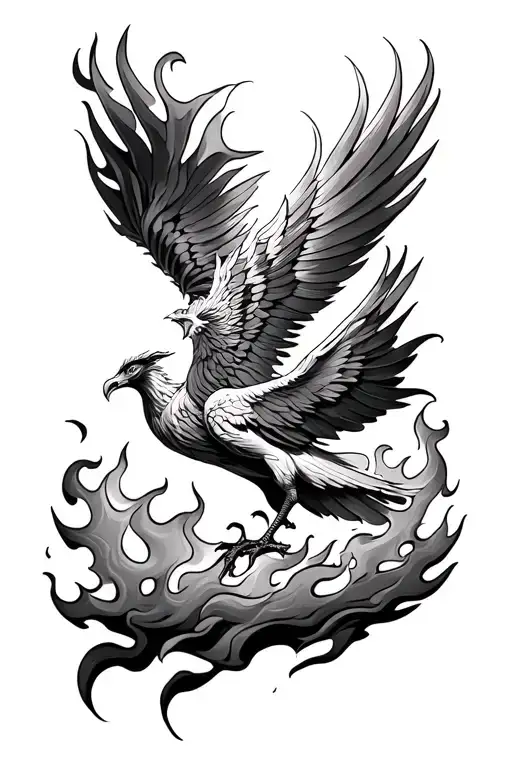 Phoenix Rising From Flames