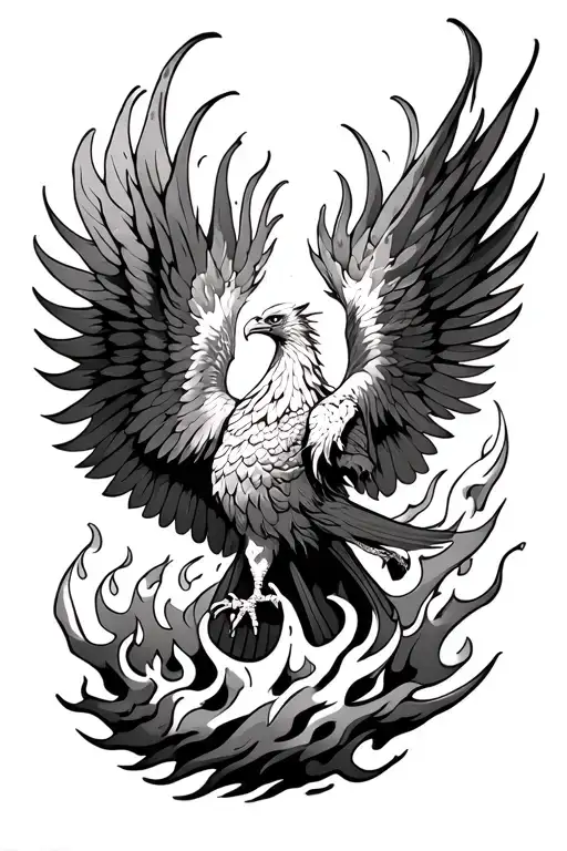 Phoenix Rising From Flames Left Arm Sleeve