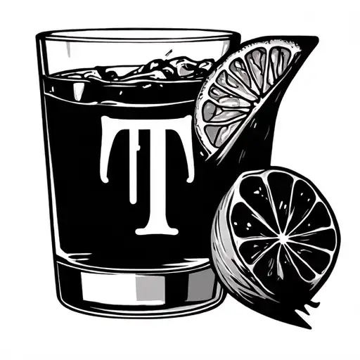 Vodka Shot With Lime And Hidden Tt Initials