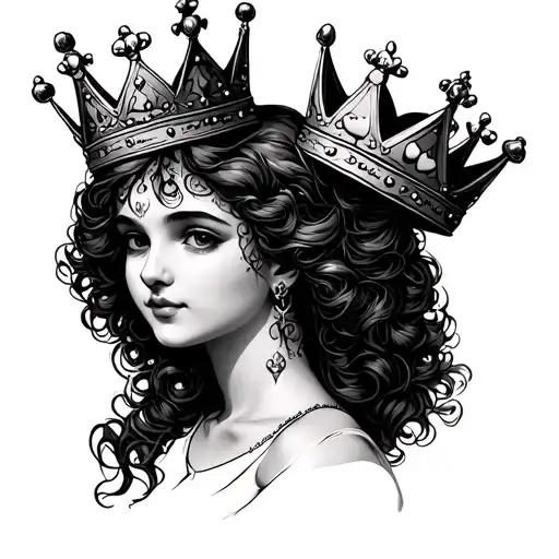 Theresa With Crowns And Hearts