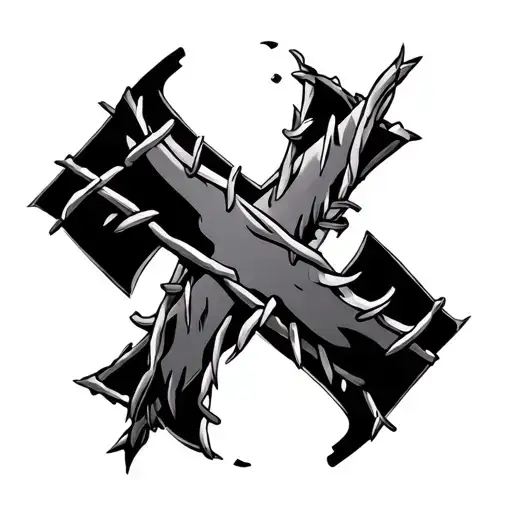 Cross With Barb Wire