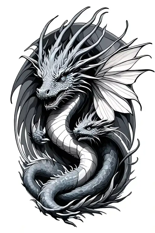 Dragon And Fairy Surrounded