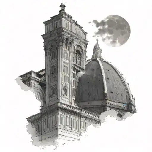 Florence Cathedral From Fiesol With Michelangelo's David