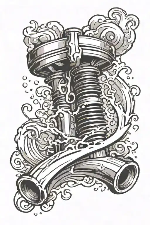 Piston And Wave Crashing