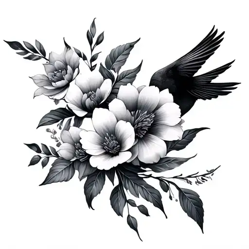 Birds And Flowers