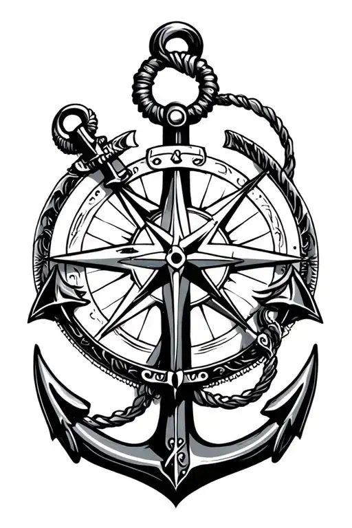 Anchor Compass Viking Warrior