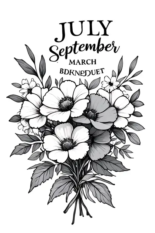 Birth Flower Bouquet July March And September