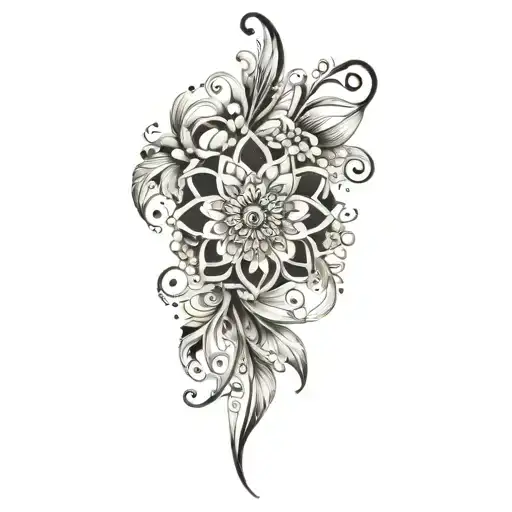 Plume Fleurs Mandala Design Incorporating