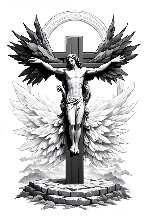 Gates Of Heaven Behind Cross Surrounded