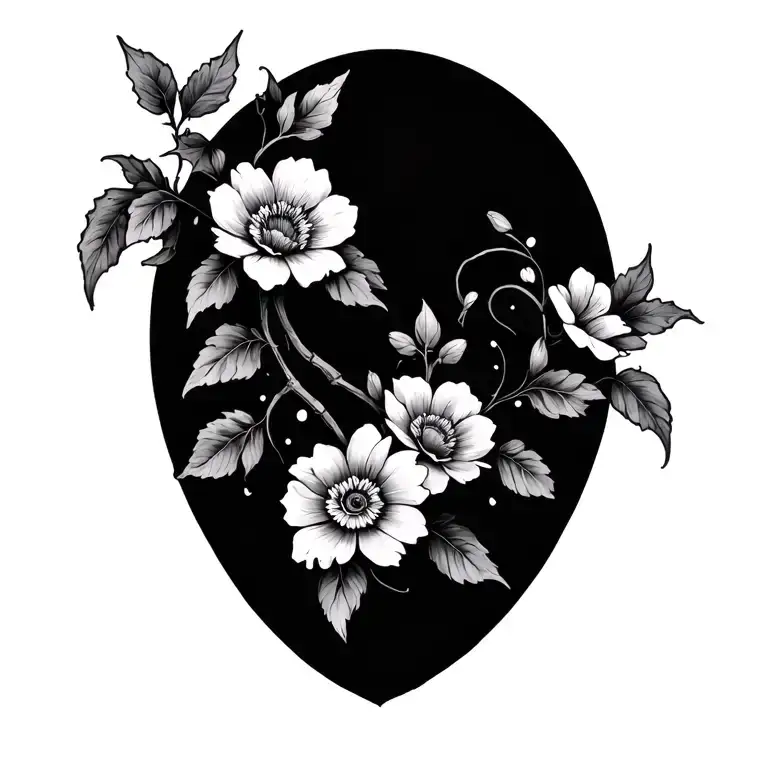 Flowers And Vines Thin Lines