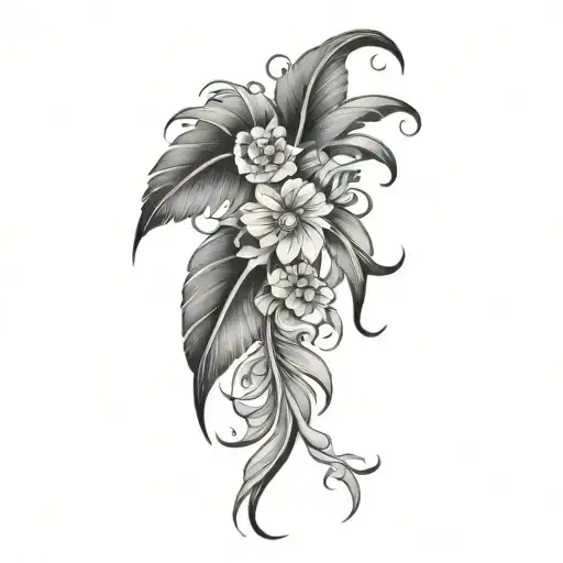 Plume Cover Tattoo Inspired Design Featuring Elements Fleur