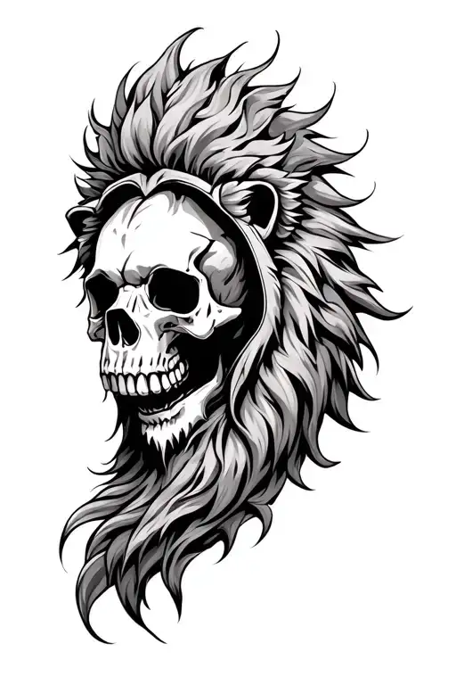 Skull Wearing Lion Skin Hood