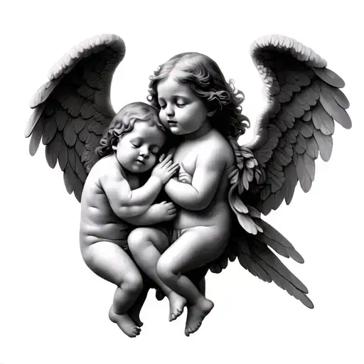 3 Baby Angel Tattoo For Inner Forearm