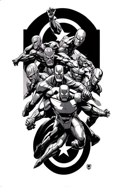 Original 6 Avengers From Mcu Fighting Against Thanos And Ultron And Loki Riding A Chitauri