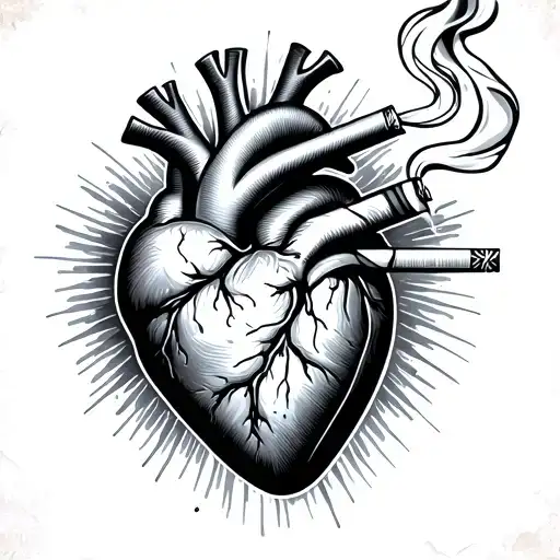 A Heart Smoking Cigarette
