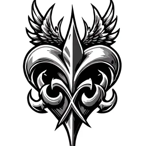 Saints Logo Incorporated With Heart And Wings