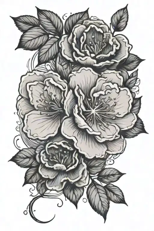 Small Flowing River With Camellia Flower Surrounded