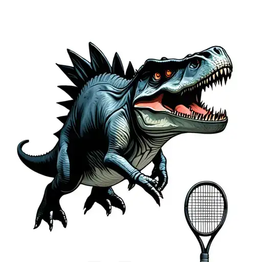Dinosaur With Tennis