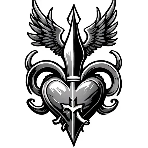 Saints Logo Incorporated With Heart And Wings Spread Wide