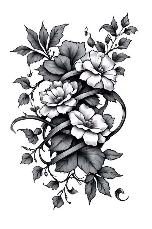 Vine And Flowers Wrapped