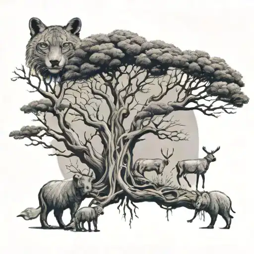 Tree And Animals