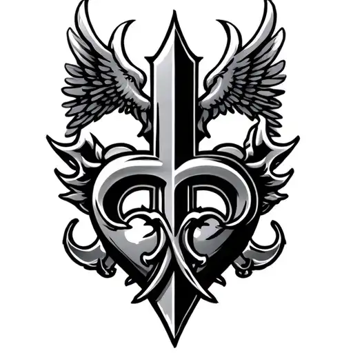 Saints Logo Incorporated With Heart And Wings Spread Wide