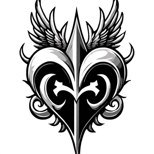 Saints Logo Incorporated With Heart And Wings Spread Wide Behind Heart